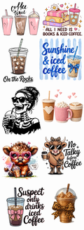 Iced Coffee Gang Sheet – Cute Coffee, Books & Funny Caffeine Designs