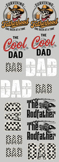 Designs That Move: Father’s Day Gang Sheet 1 | 22x60 Premade Father’s Day DTF Transfer Sheet