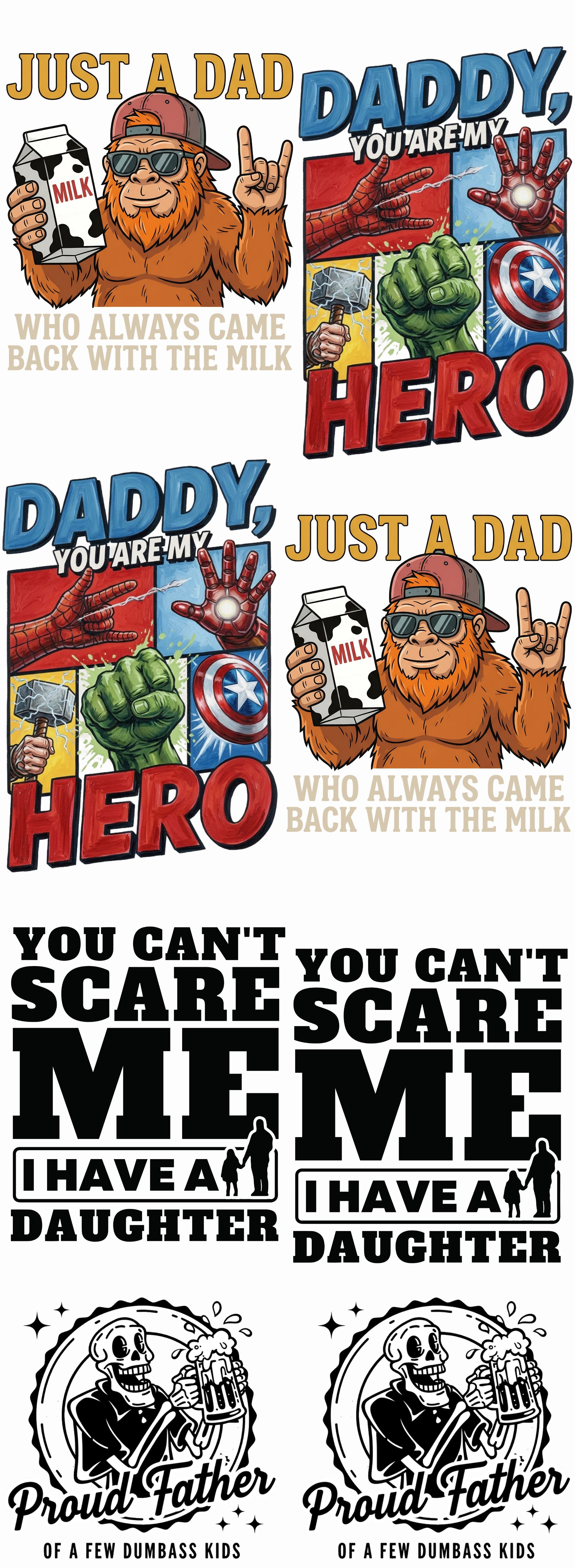 Designs That Move: Father’s Day Gang Sheet 2 | 22x60 Premade Father’s Day DTF Transfer Sheet