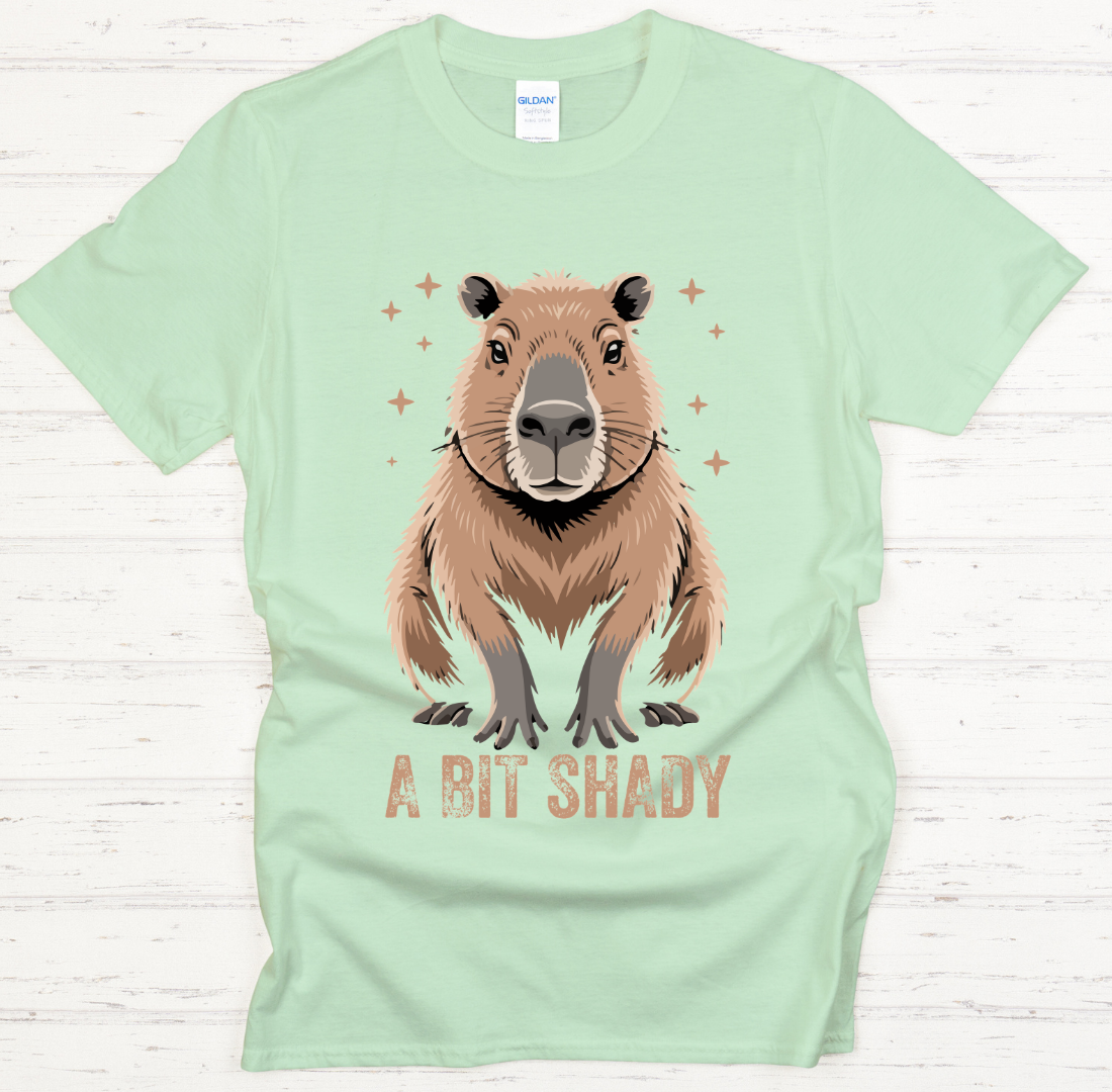 A Bit Shady Capybara Graphic T-Shirt | Funny Animal Tee
