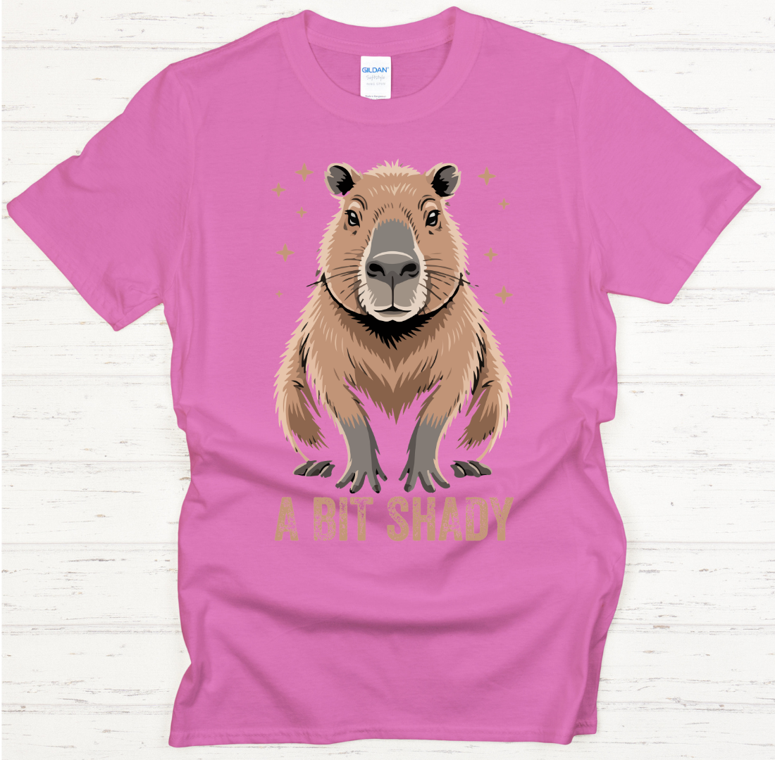 A Bit Shady Capybara Graphic T-Shirt | Funny Animal Tee