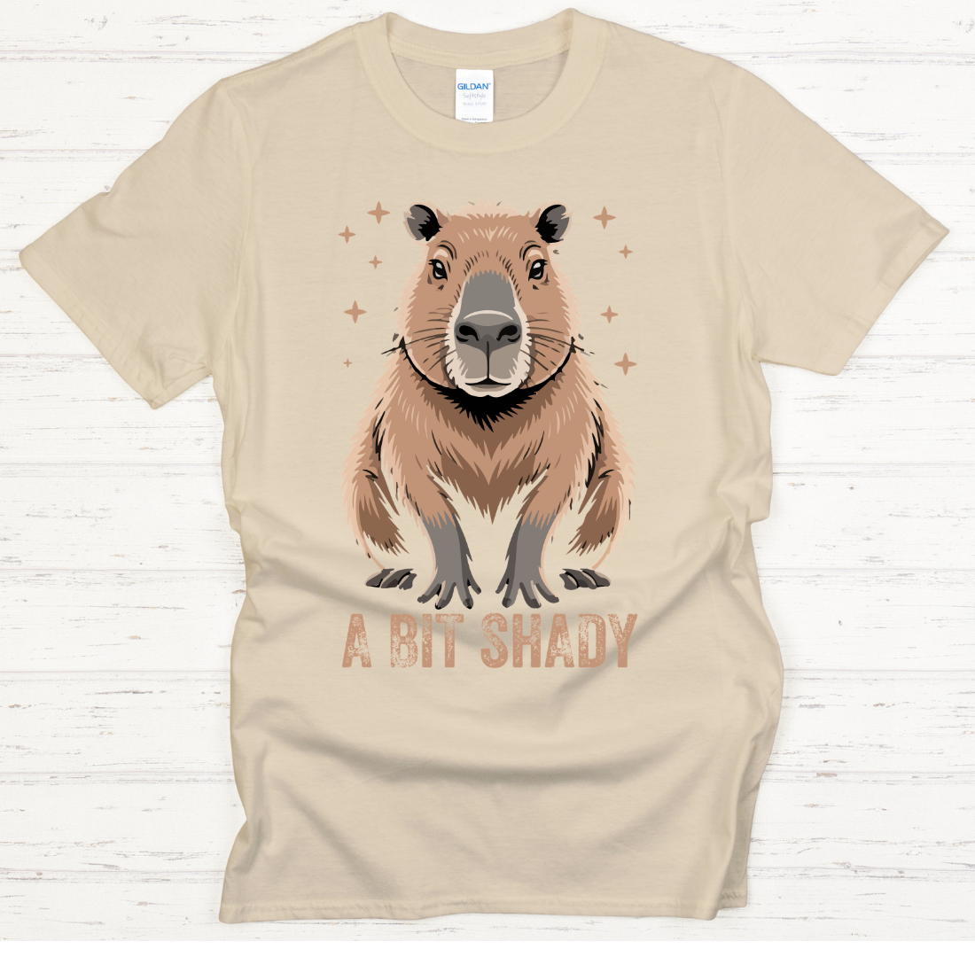 A Bit Shady Capybara Graphic T-Shirt | Funny Animal Tee