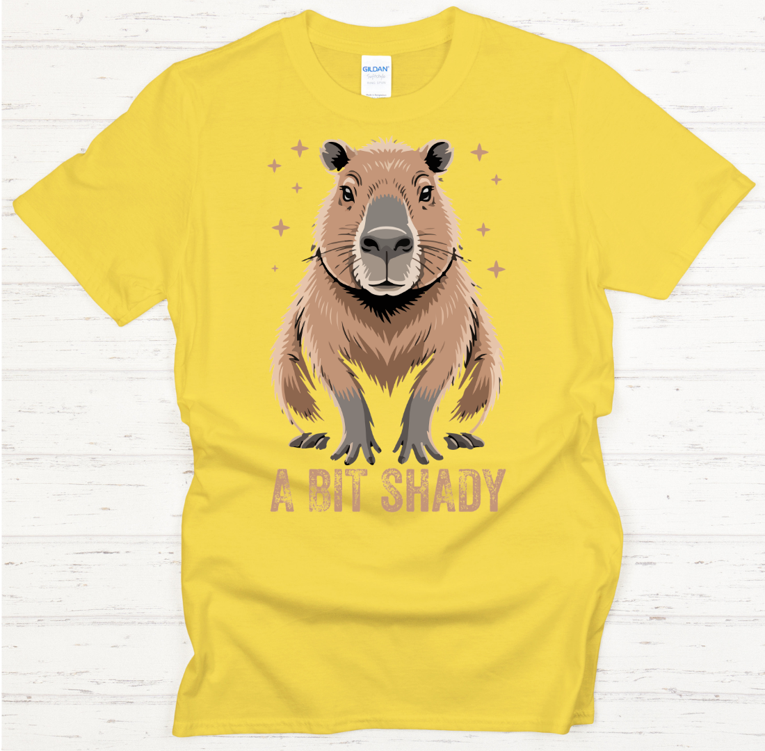 A Bit Shady Capybara Graphic T-Shirt | Funny Animal Tee