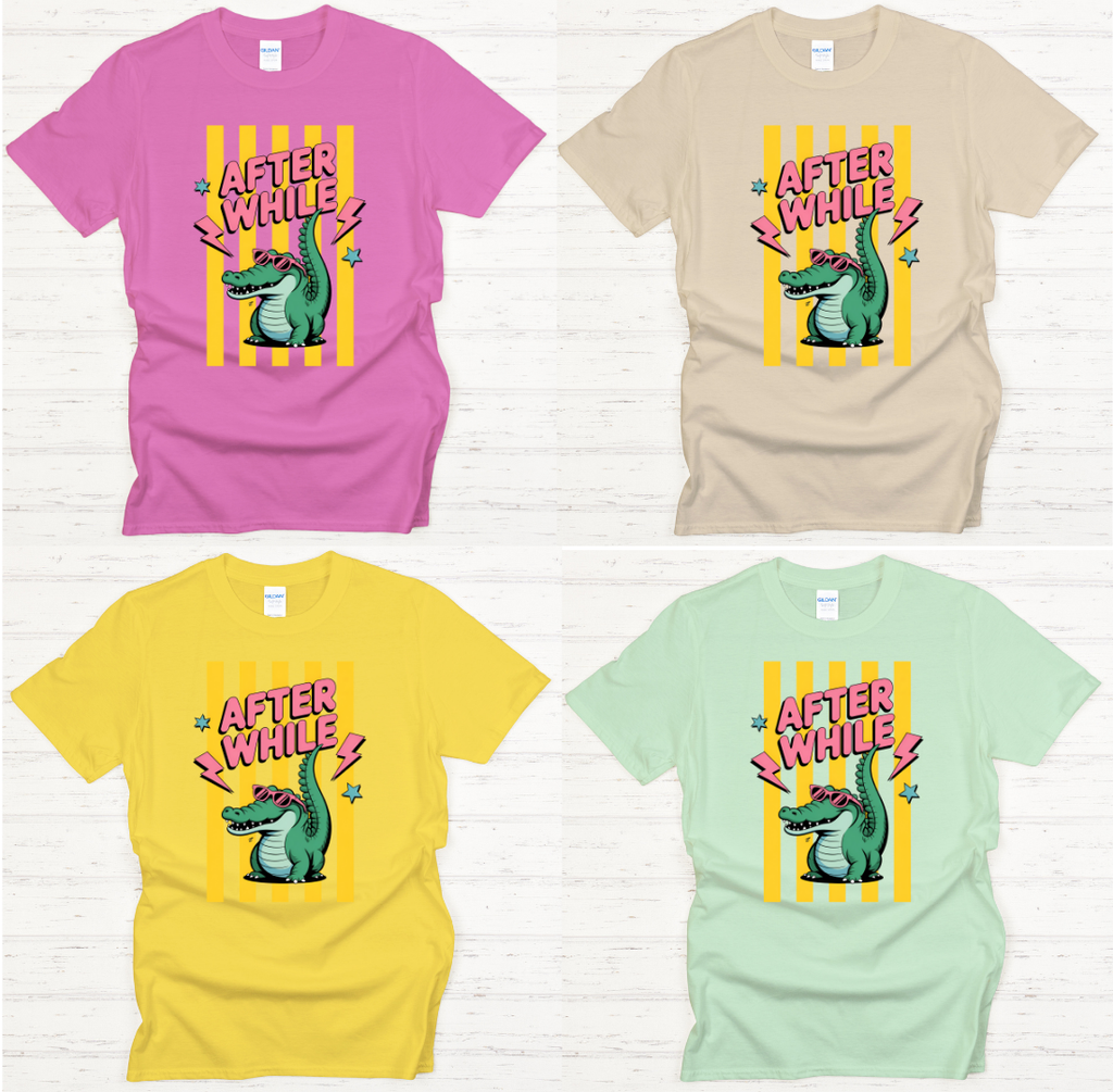 After While Funny Alligator Shirt – Retro Cartoon Gator Graphic Tee