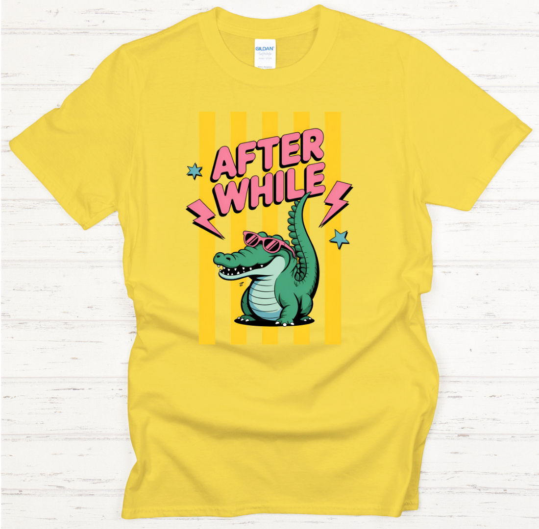 After While Funny Alligator Shirt – Retro Cartoon Gator Graphic Tee