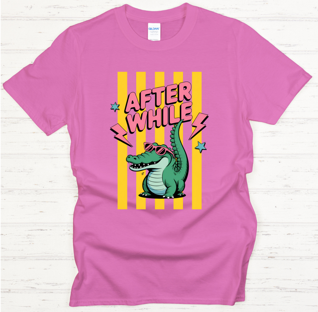After While Funny Alligator Shirt – Retro Cartoon Gator Graphic Tee