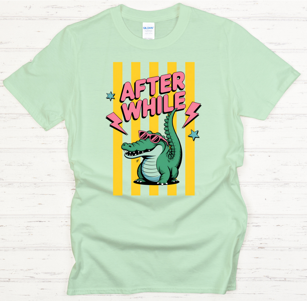 After While Funny Alligator Shirt – Retro Cartoon Gator Graphic Tee