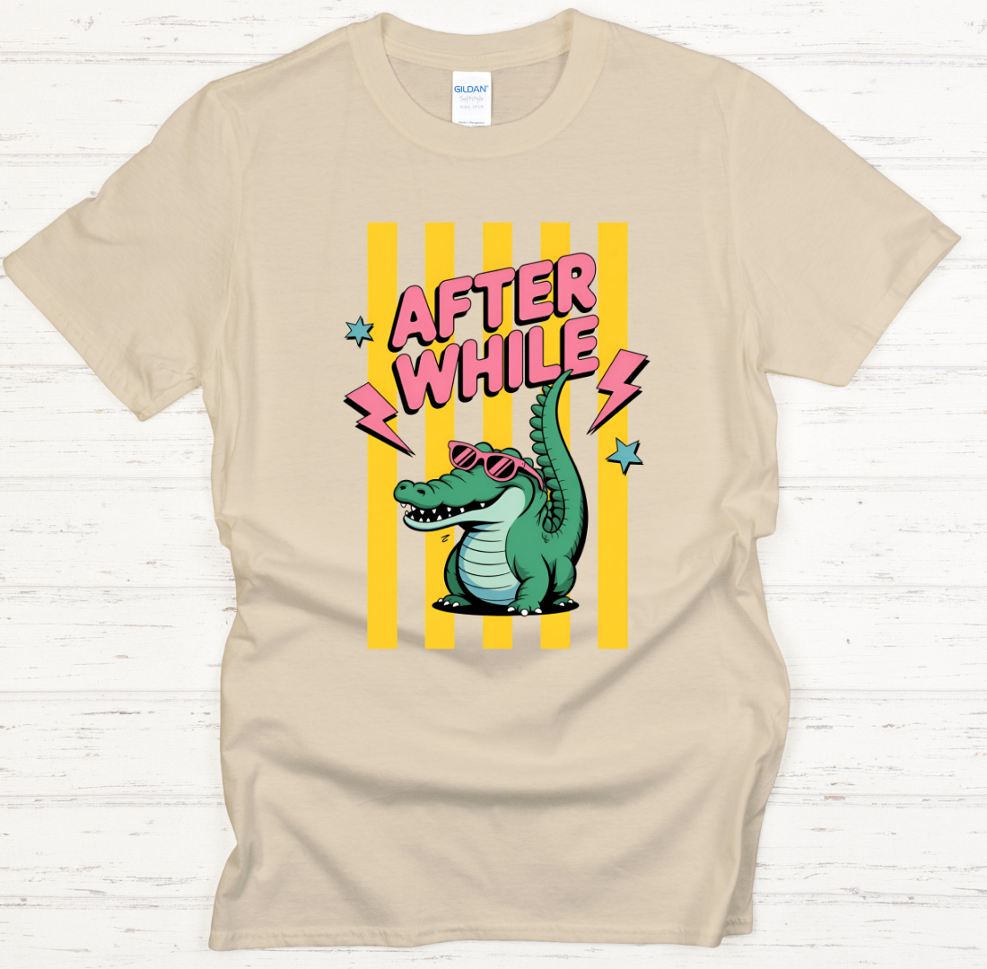After While Funny Alligator Shirt – Retro Cartoon Gator Graphic Tee