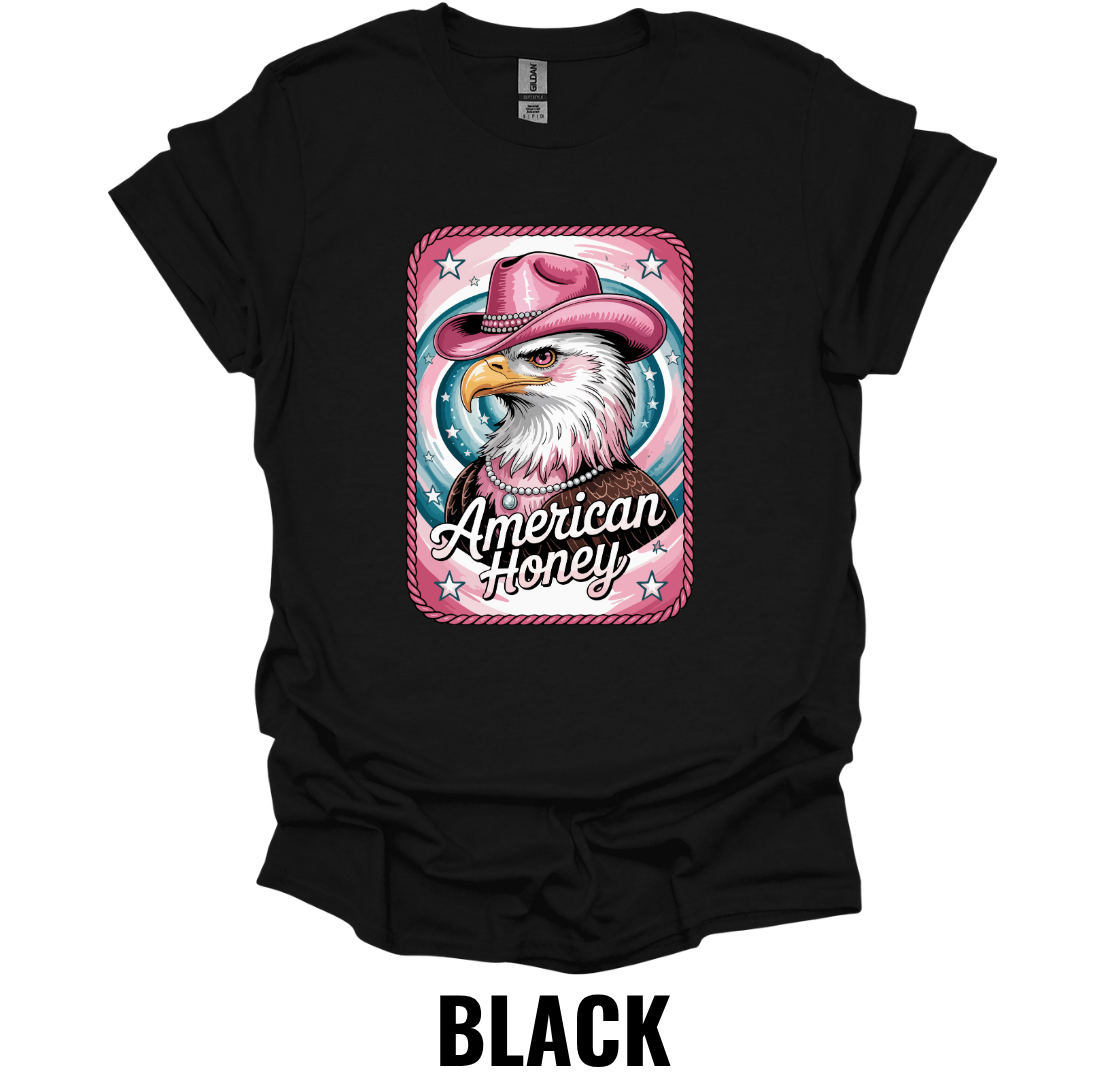 American Honey T-Shirt – Patriotic Western Eagle Graphic Tee