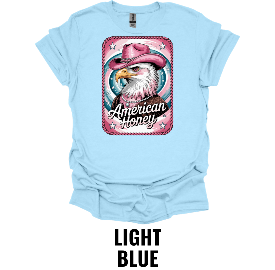 American Honey T-Shirt – Patriotic Western Eagle Graphic Tee
