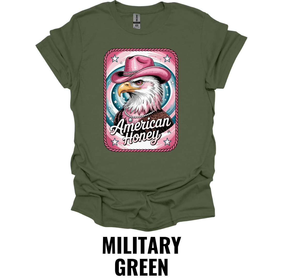 American Honey T-Shirt – Patriotic Western Eagle Graphic Tee