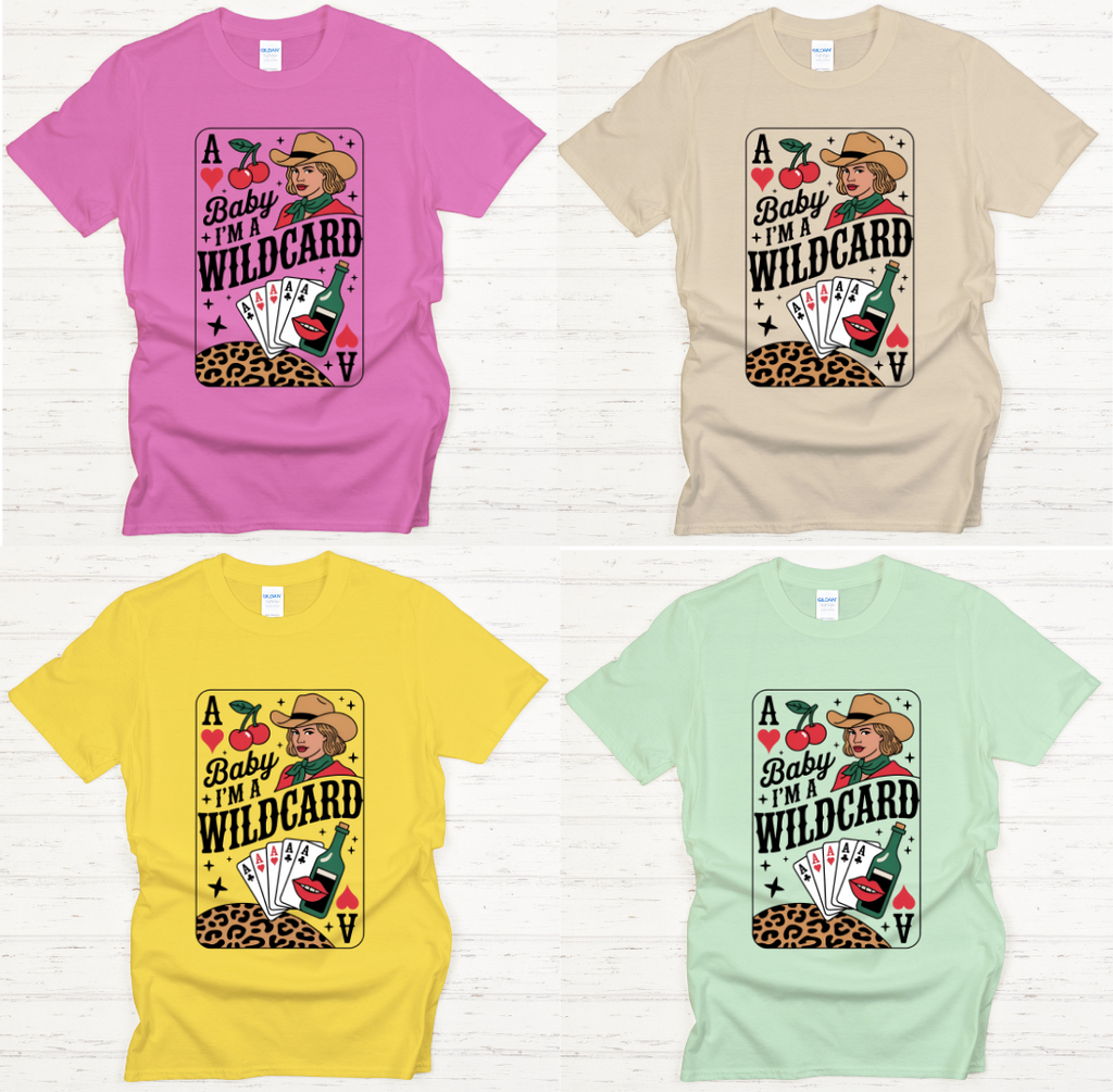 Baby I’m a Wildcard Cowgirl Playing Card Shirt – Retro Western Casino Tee