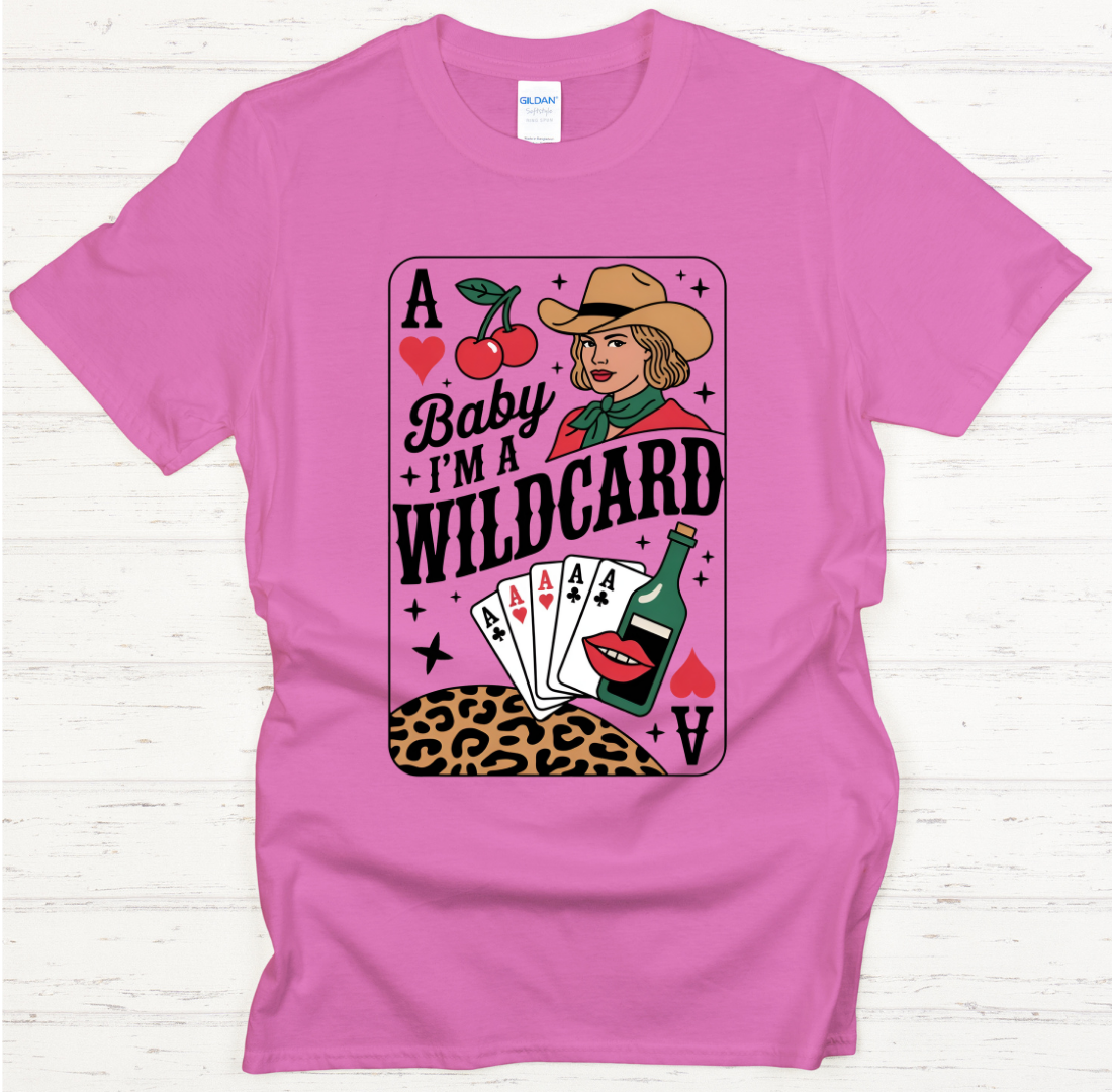 Baby I’m a Wildcard Cowgirl Playing Card Shirt – Retro Western Casino Tee