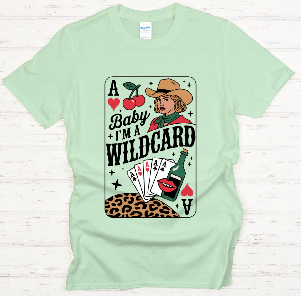 Baby I’m a Wildcard Cowgirl Playing Card Shirt – Retro Western Casino Tee