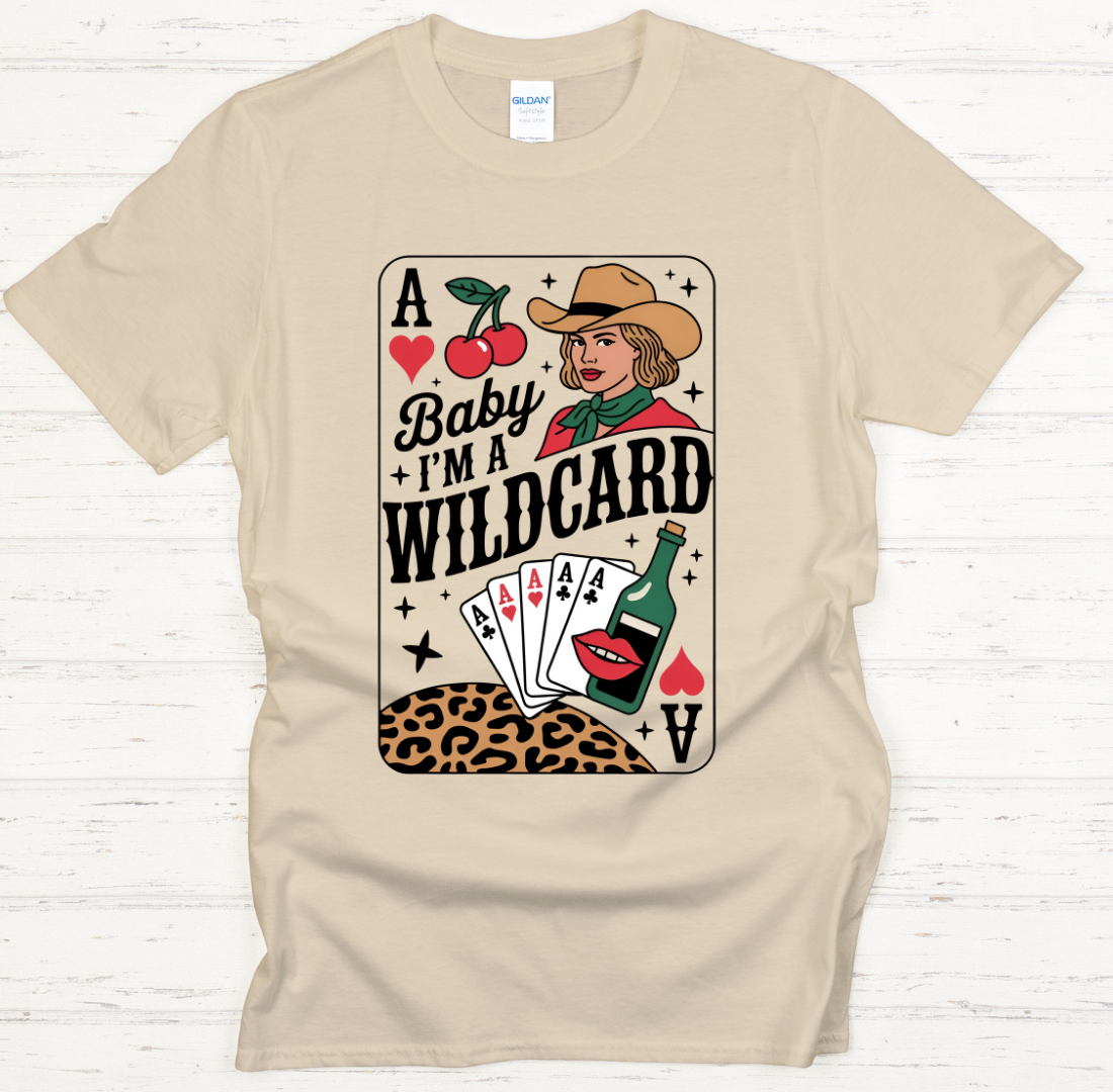 Baby I’m a Wildcard Cowgirl Playing Card Shirt – Retro Western Casino Tee