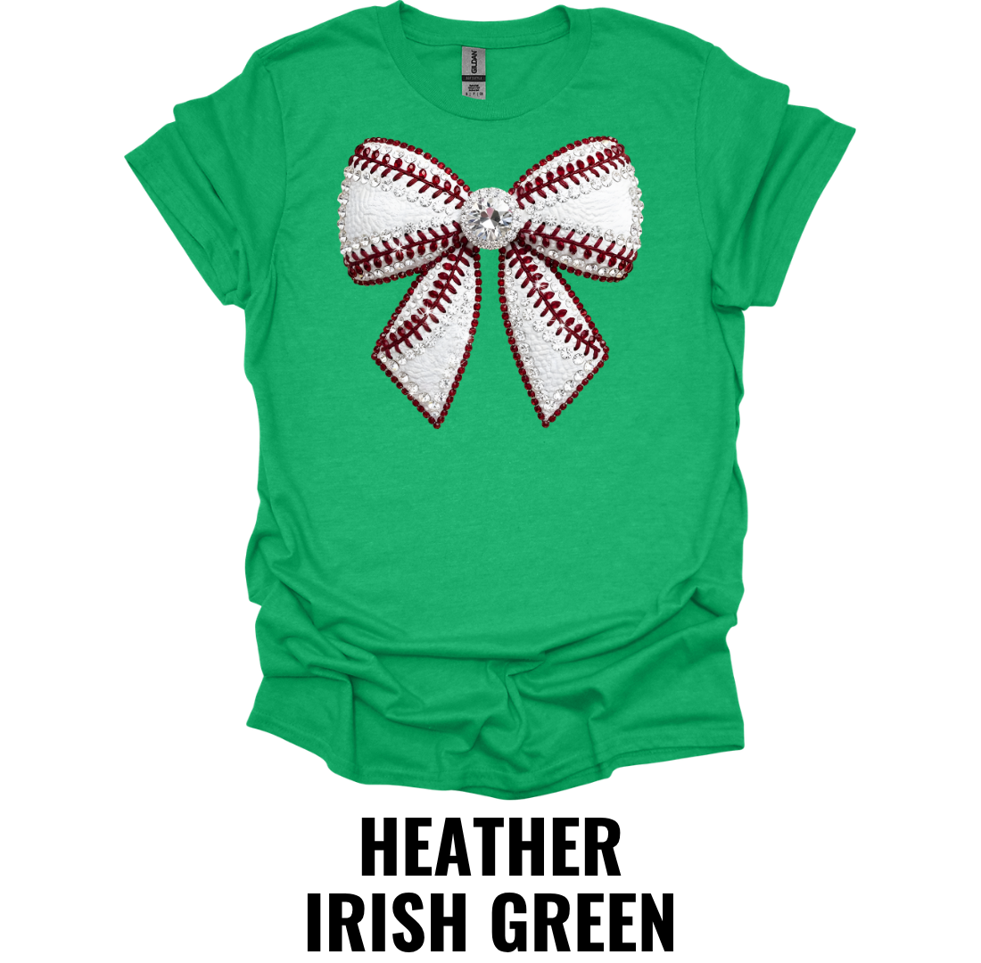 Baseball Bow Shirt – Rhinestone Style Softball & Baseball Graphic Tee