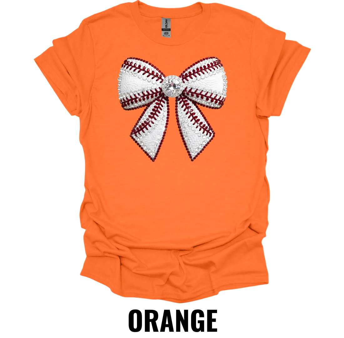 Baseball Bow Shirt – Rhinestone Style Softball & Baseball Graphic Tee