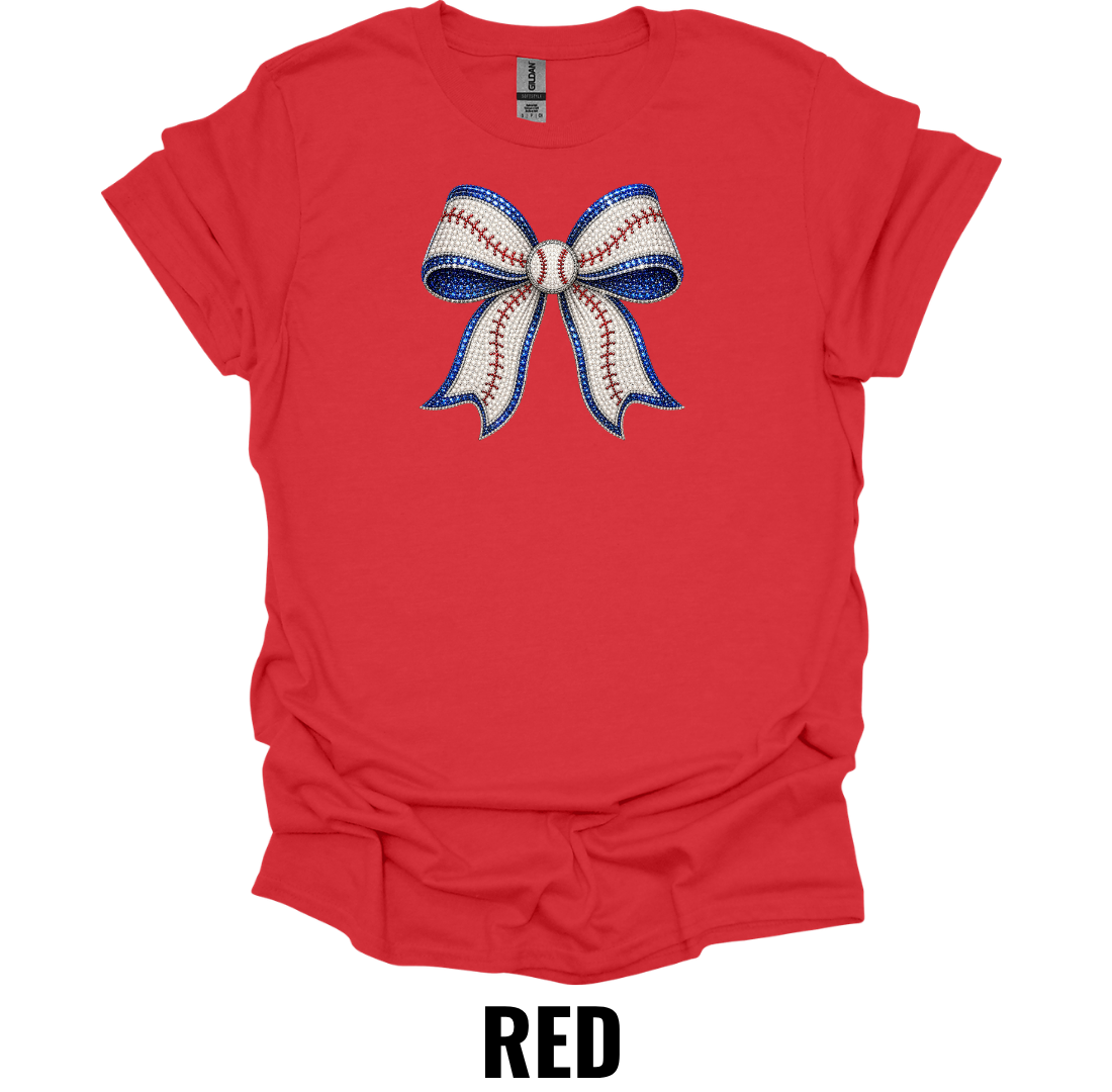 Baseball Bow Shirt – Softball & Baseball Ribbon Graphic Tee