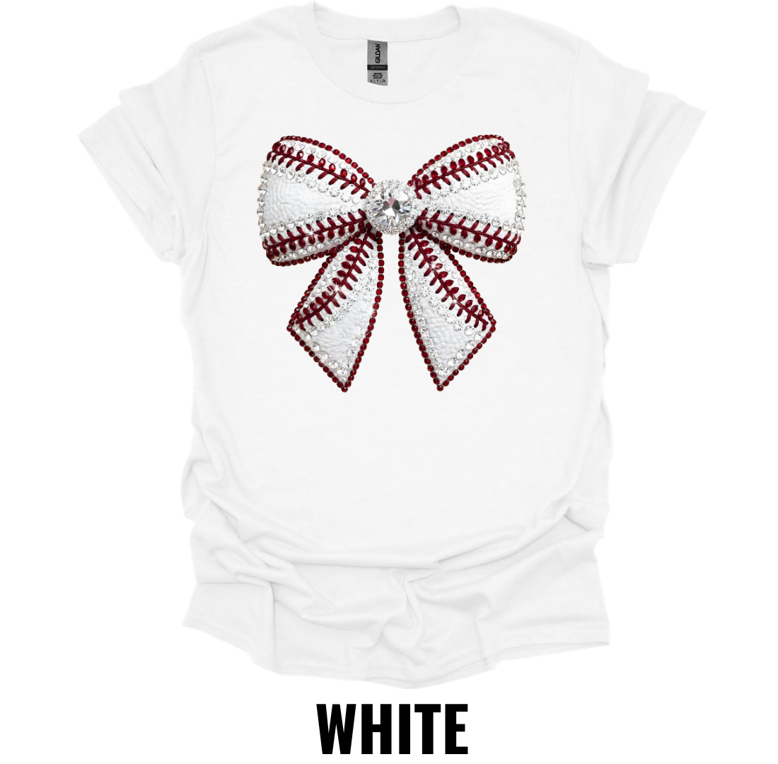 Baseball Bow Shirt – Rhinestone Style Softball & Baseball Graphic Tee