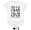 Baseball Mama Glitter Bow Shirt – Retro Baseball Mom Graphic Tee