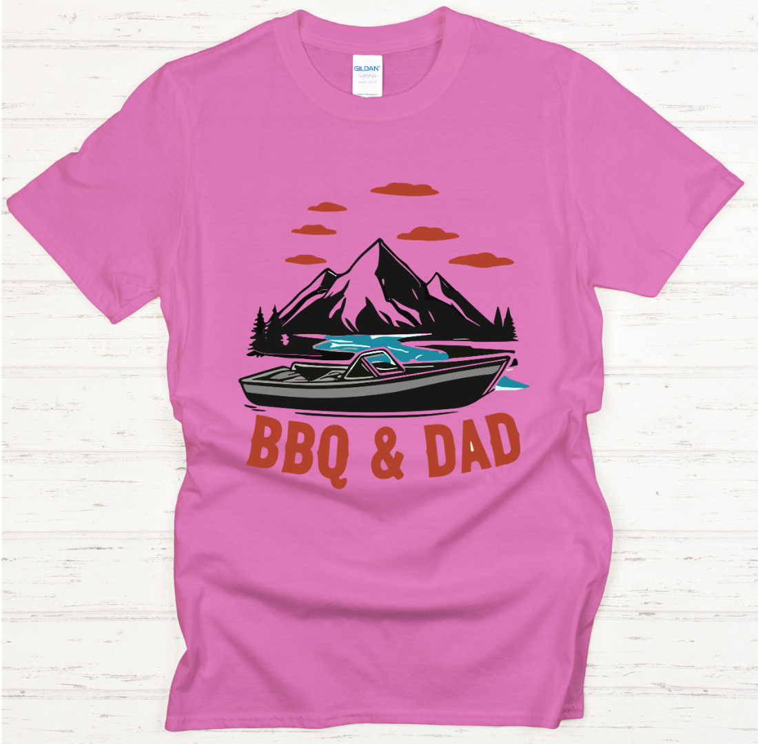 BBQ & Dad Boat Shirt – Funny Lake Life Father’s Day Tee