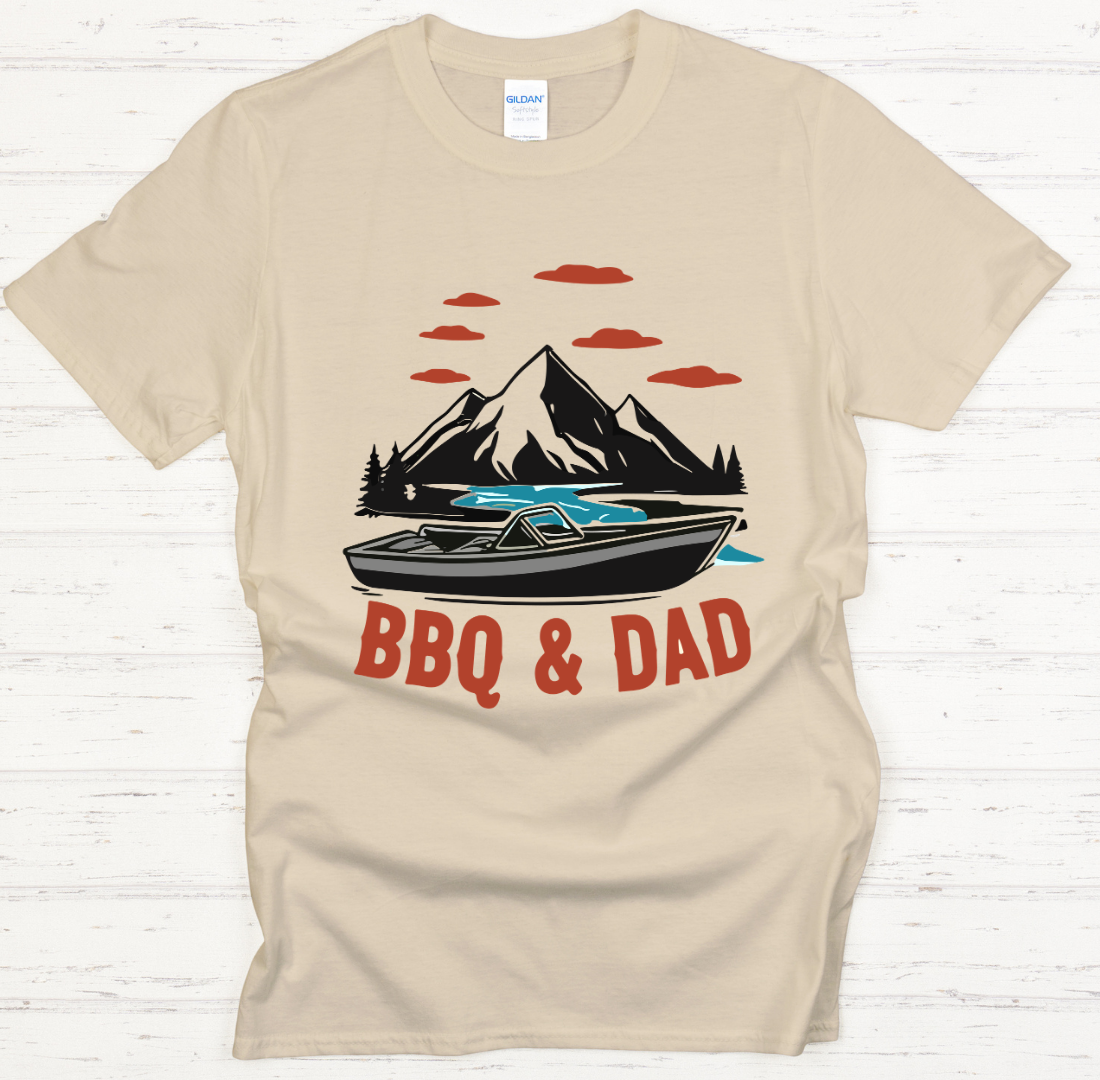 BBQ & Dad Boat Shirt – Funny Lake Life Father’s Day Tee