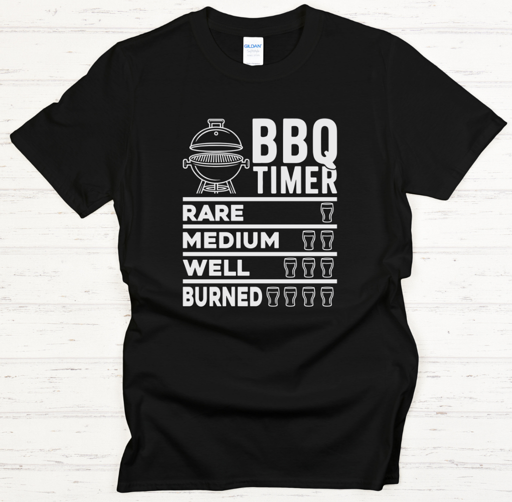 BBQ Timer Shirt – Funny Grilling Doneness Chart Tee