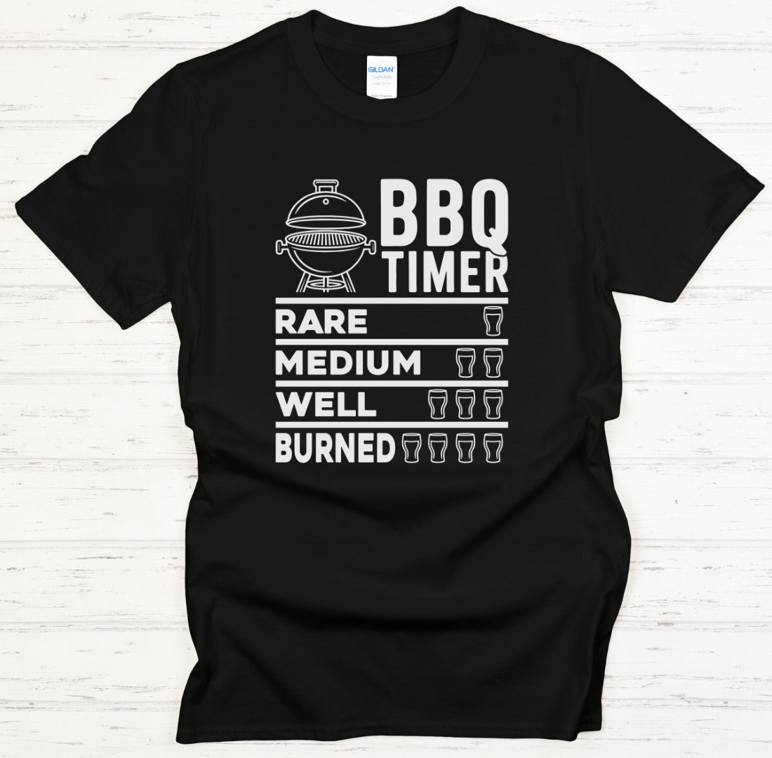BBQ Timer Shirt – Funny Grilling Doneness Chart Tee