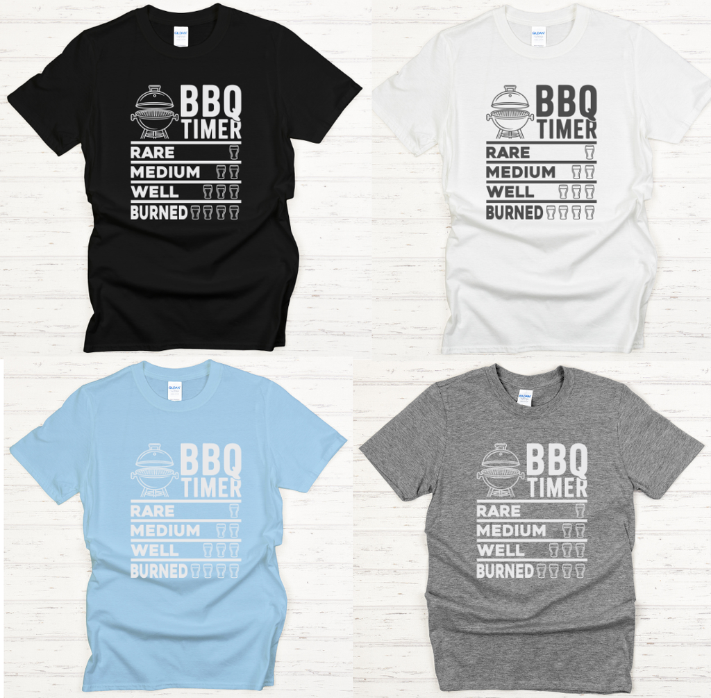 BBQ Timer Shirt – Funny Grilling Doneness Chart Tee