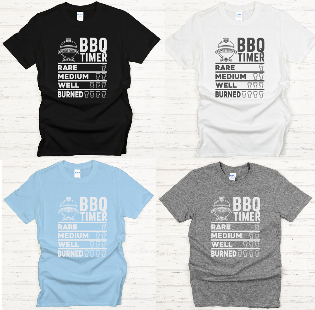BBQ Timer Shirt – Funny Grilling Doneness Chart Tee
