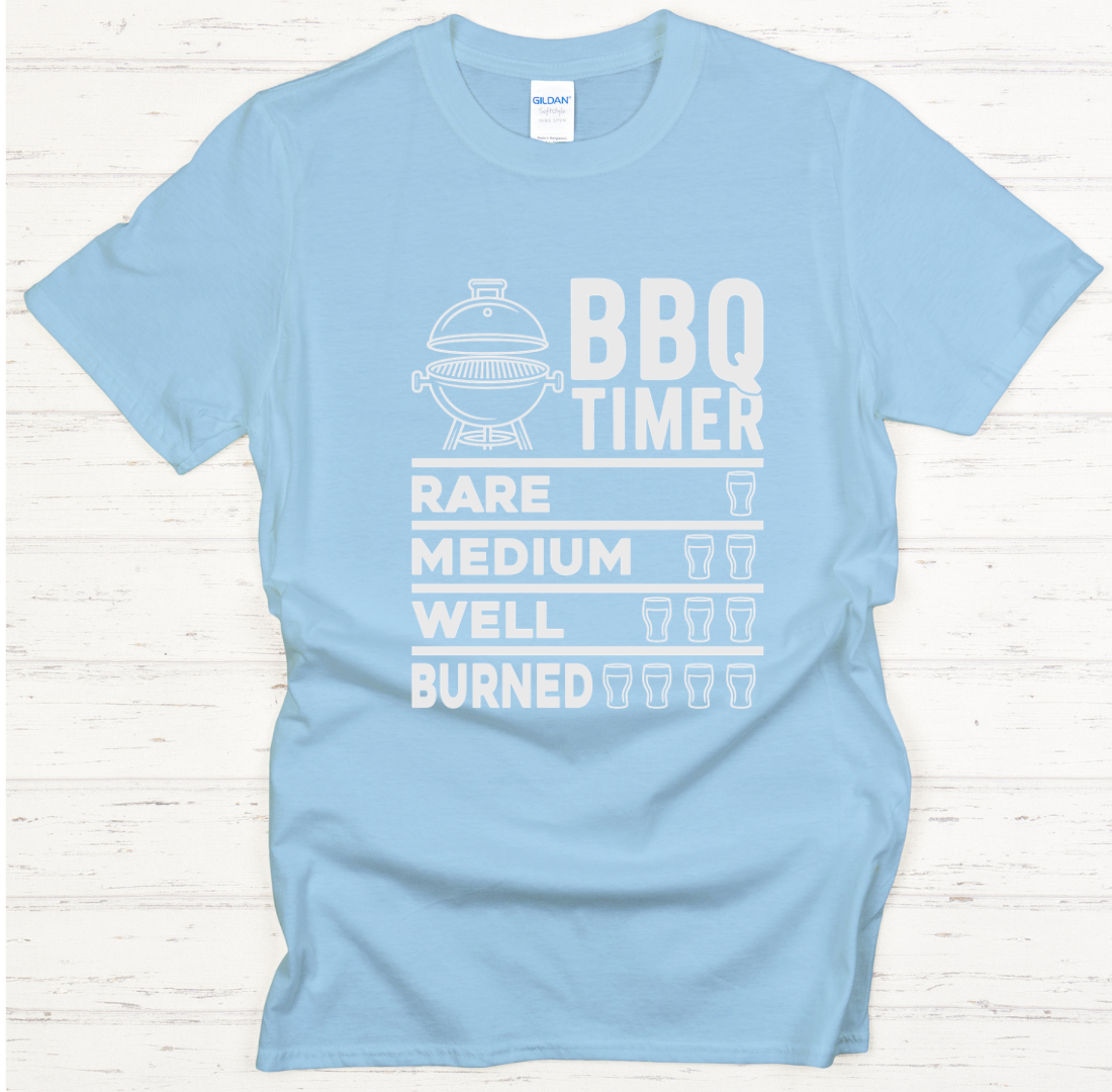 BBQ Timer Shirt – Funny Grilling Doneness Chart Tee