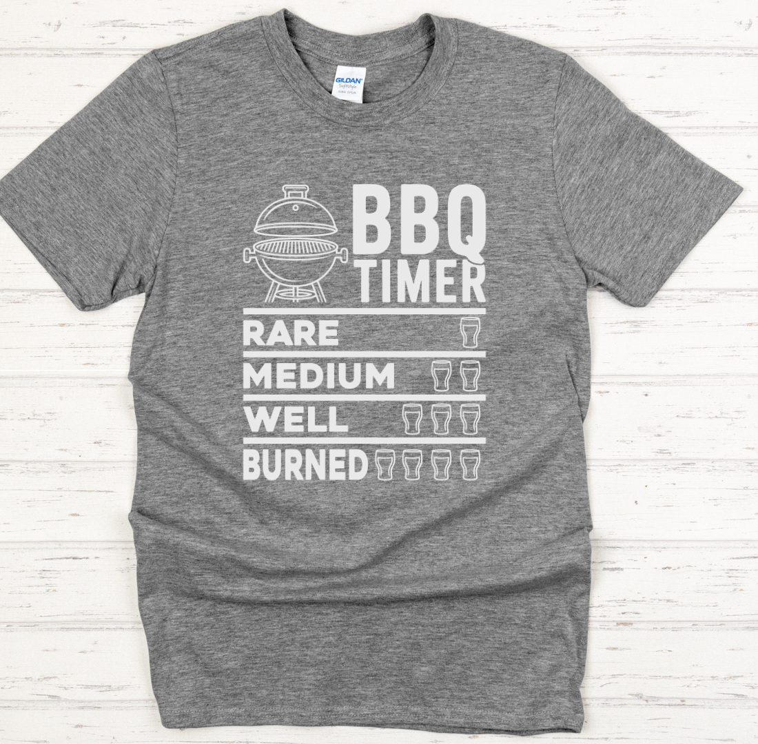BBQ Timer Shirt – Funny Grilling Doneness Chart Tee
