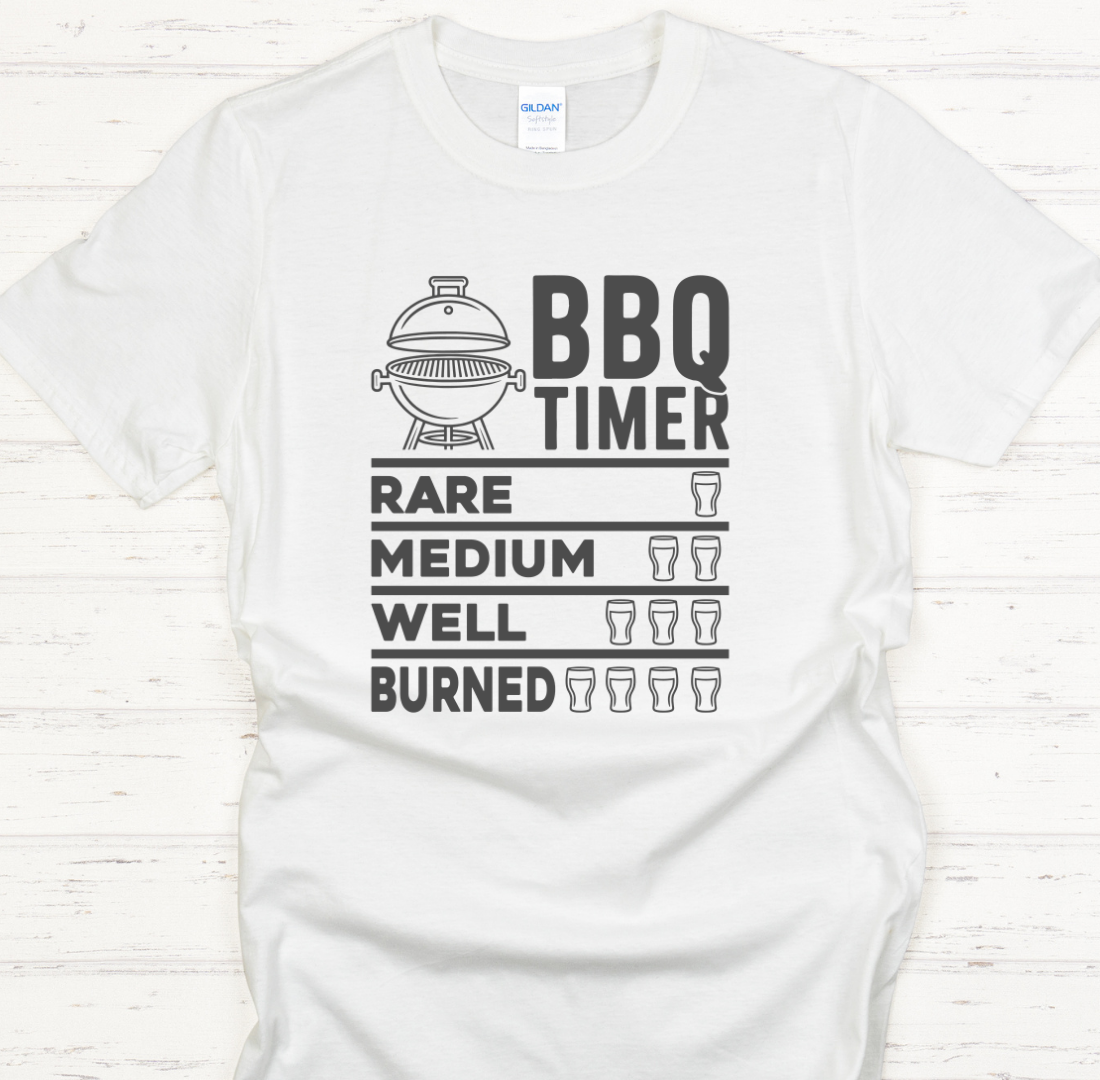 BBQ Timer Shirt – Funny Grilling Doneness Chart Tee