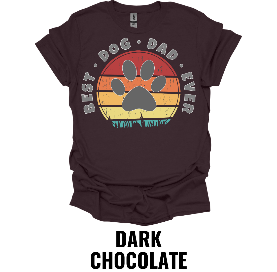 Best Dog Dad Ever T-Shirt – Vintage Paw Print Dog Dad Tee
