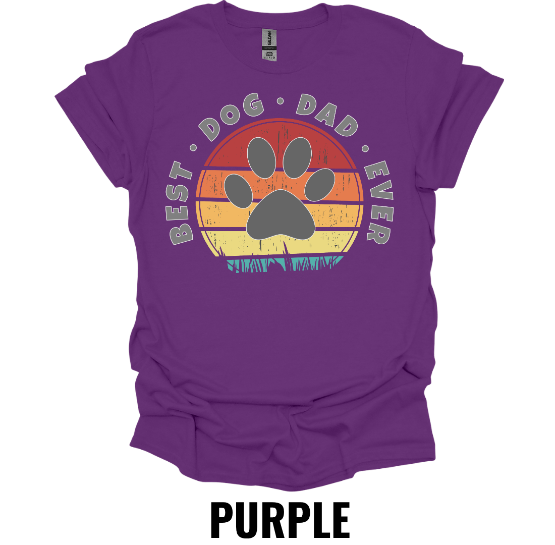 Best Dog Dad Ever T-Shirt – Vintage Paw Print Dog Dad Tee