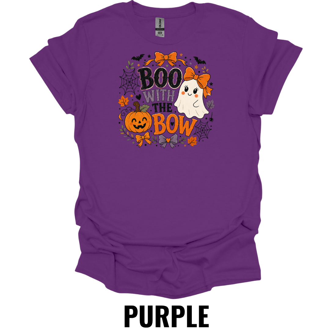 Boo with the Bow T-Shirt – Cute Halloween Ghost Tee