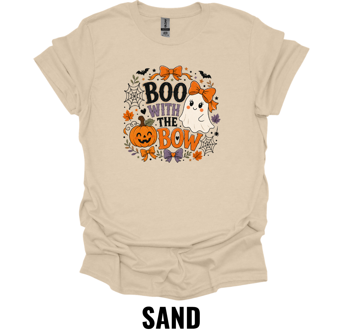 Boo with the Bow T-Shirt – Cute Halloween Ghost Tee