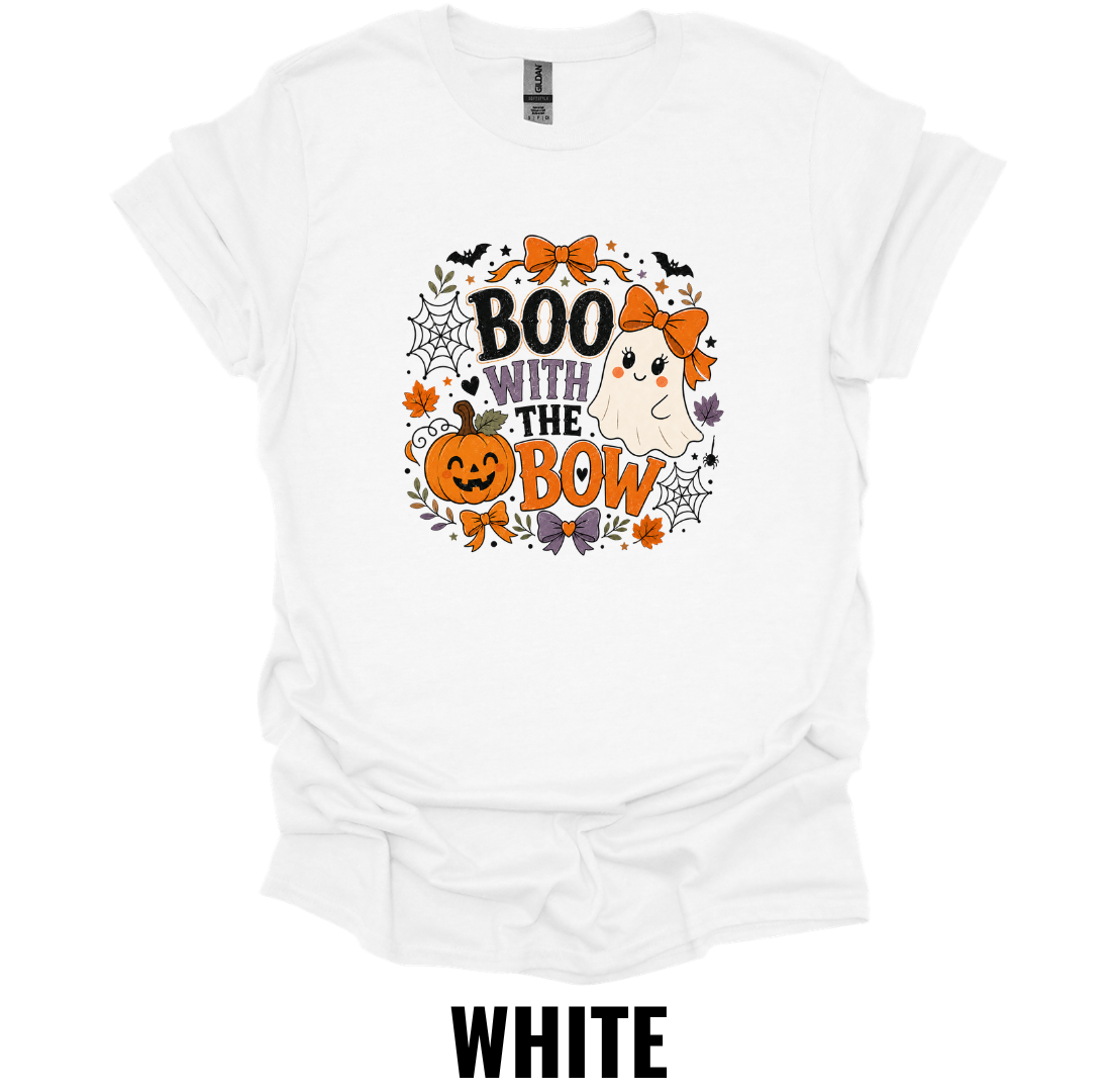 Boo with the Bow T-Shirt – Cute Halloween Ghost Tee