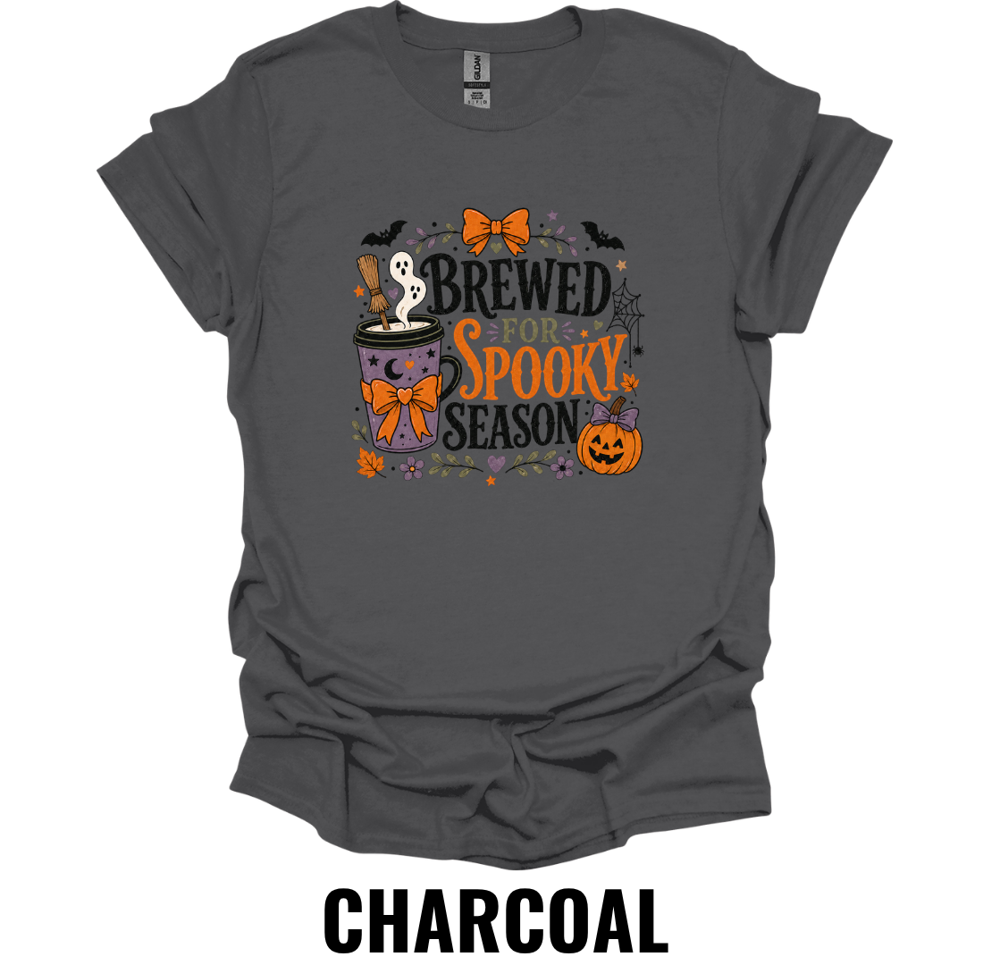 Brewed for Spooky Season T-Shirt – Cute Halloween Coffee Tee