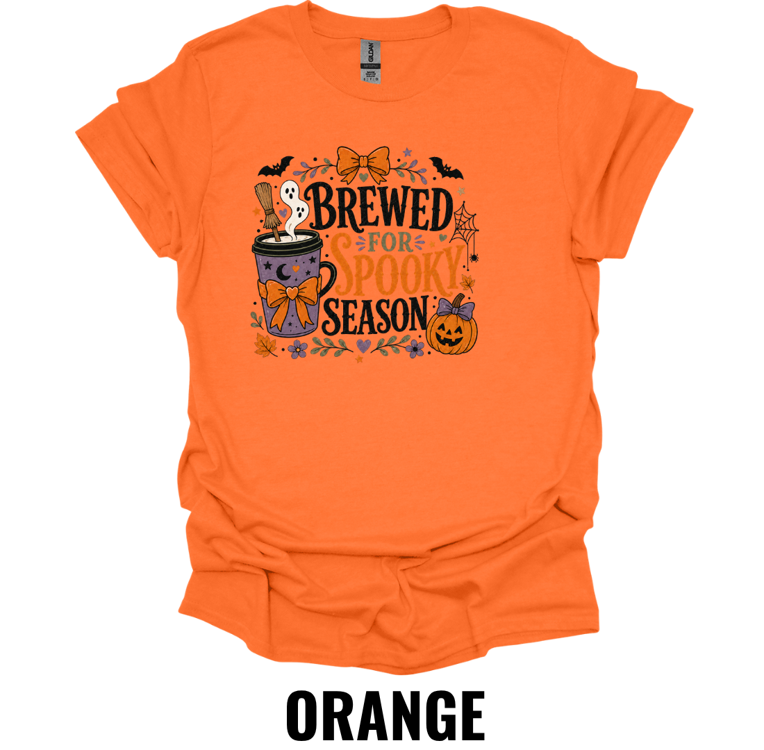 Brewed for Spooky Season T-Shirt – Cute Halloween Coffee Tee