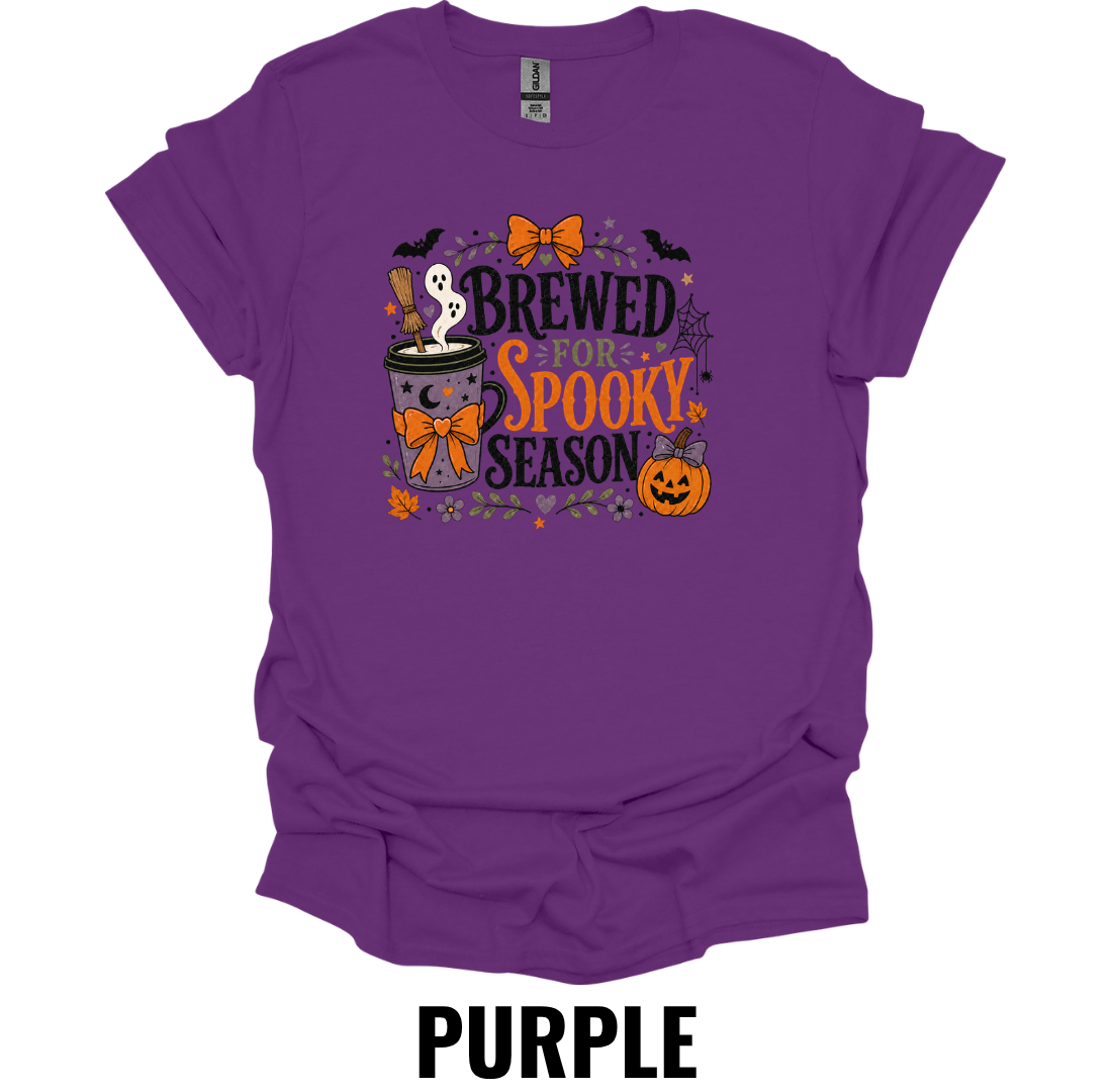 Brewed for Spooky Season T-Shirt – Cute Halloween Coffee Tee