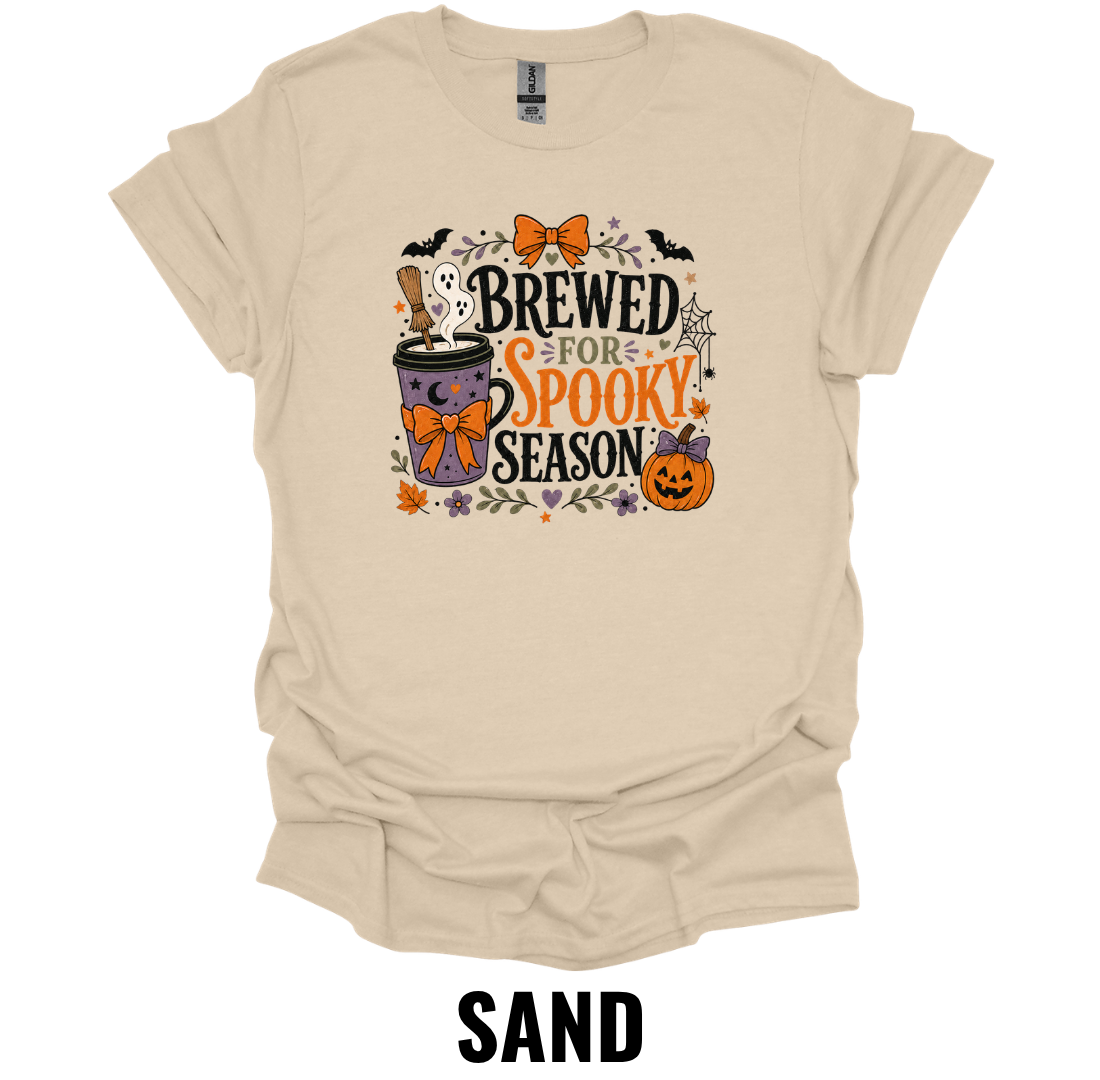 Brewed for Spooky Season T-Shirt – Cute Halloween Coffee Tee