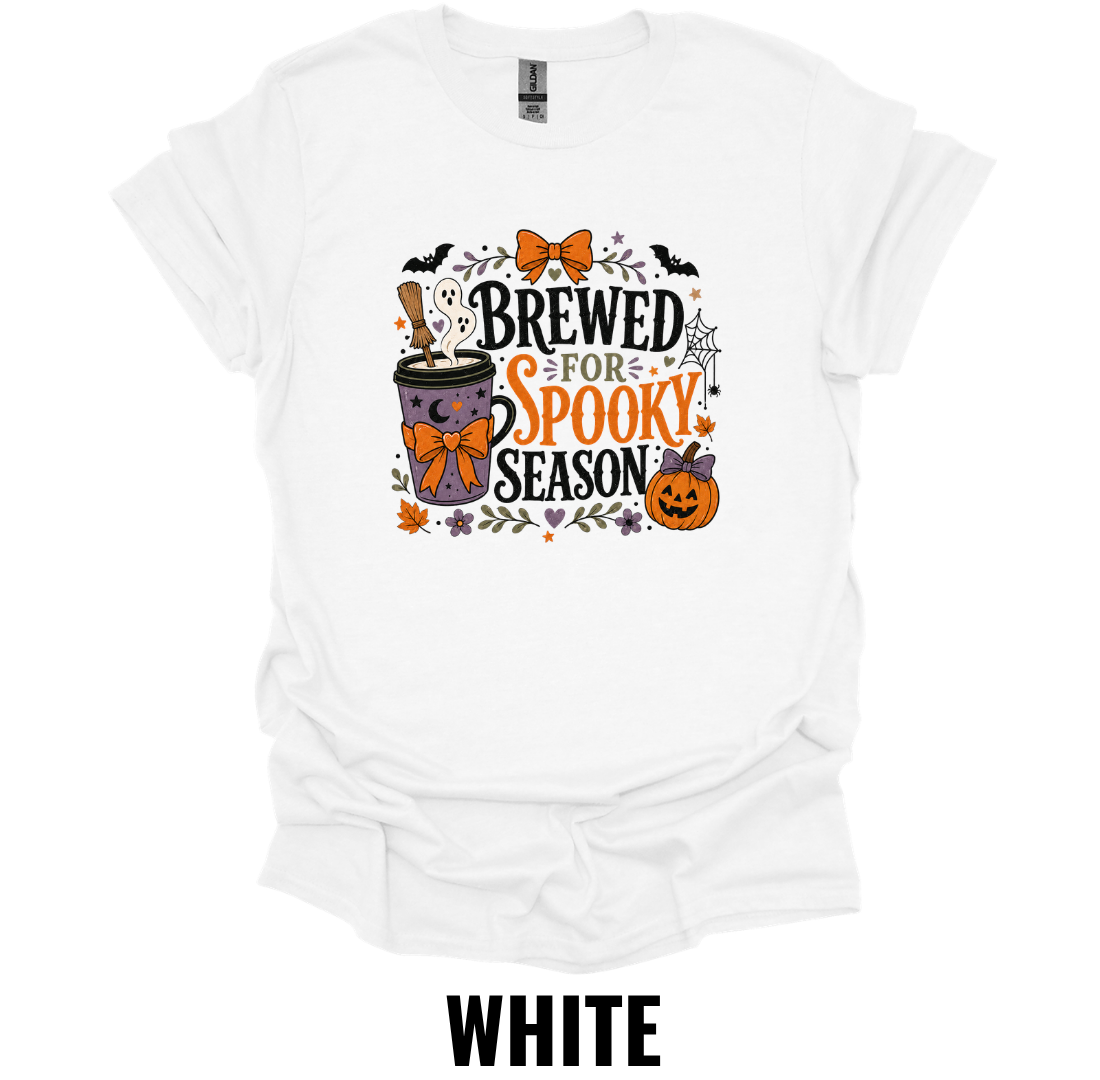 Brewed for Spooky Season T-Shirt – Cute Halloween Coffee Tee