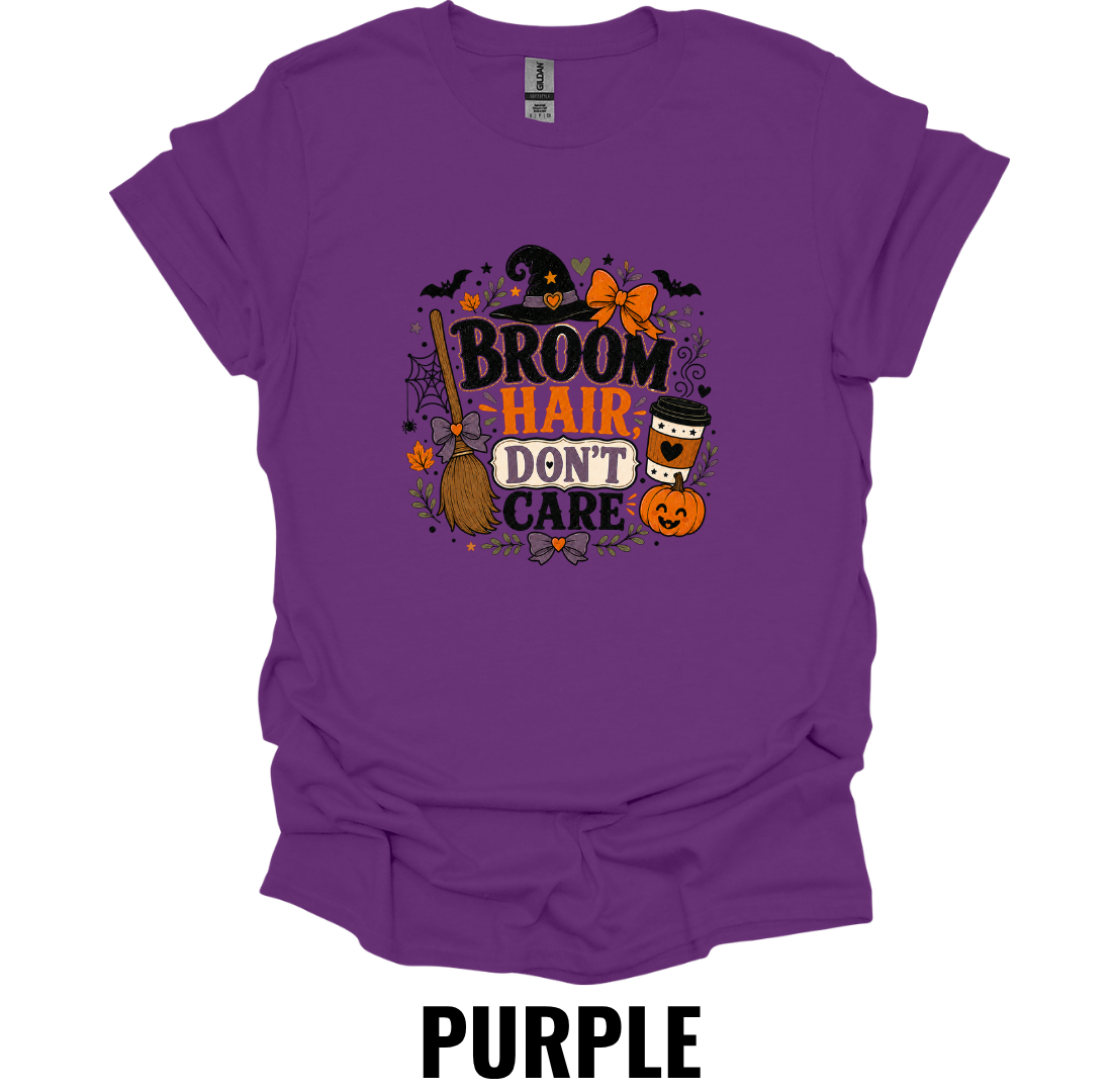 Broom Hair Don't Care T-Shirt – Funny Halloween Witch Tee