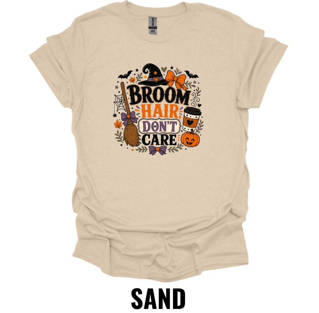 Broom Hair Don't Care T-Shirt – Funny Halloween Witch Tee
