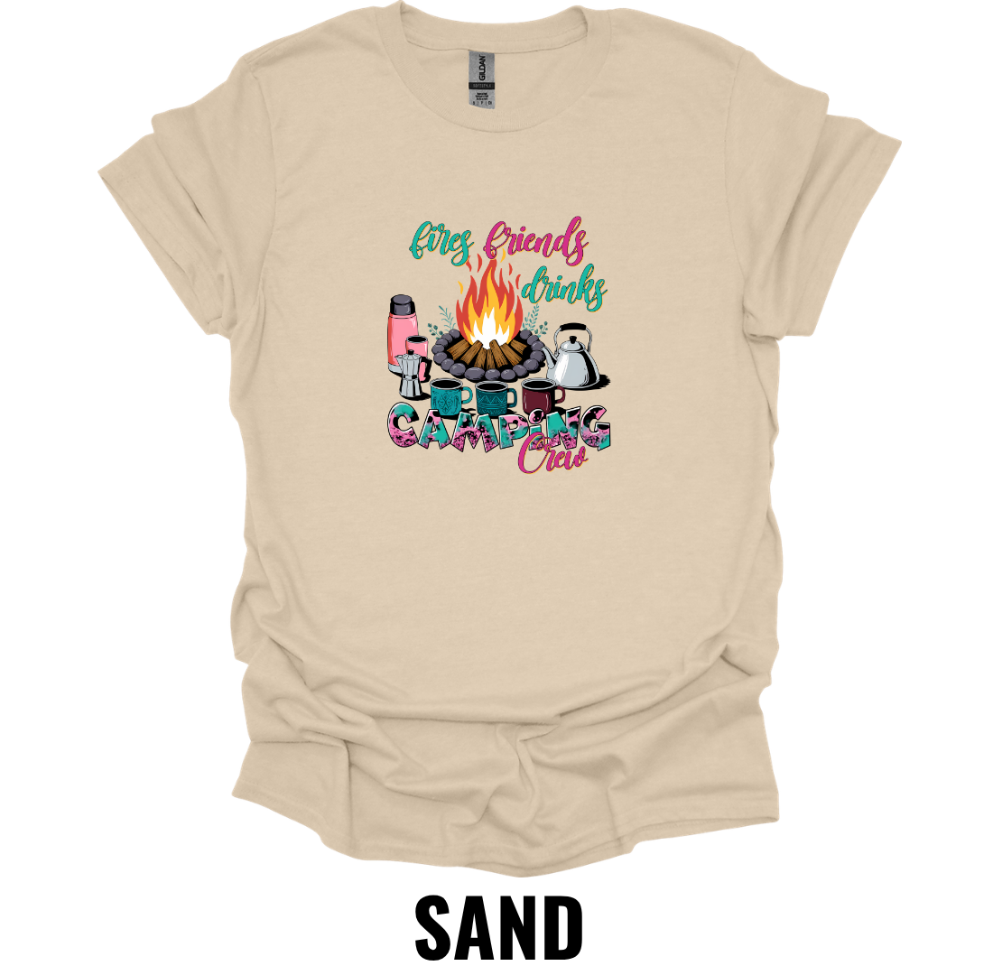 Camping Club T-Shirt – Campfire Friends Graphic Tee