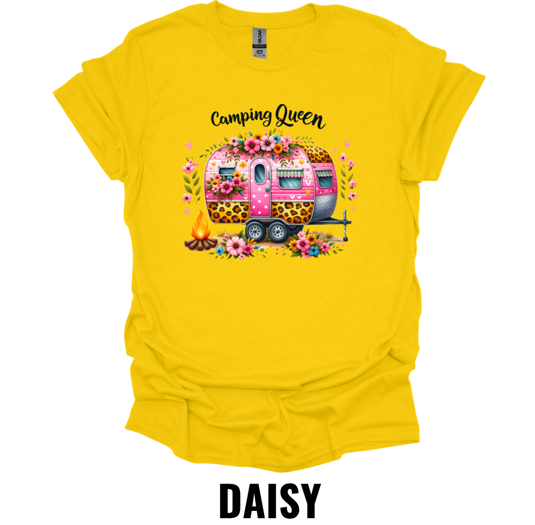 Camping Queen T-Shirt – Floral Retro Camper Tee