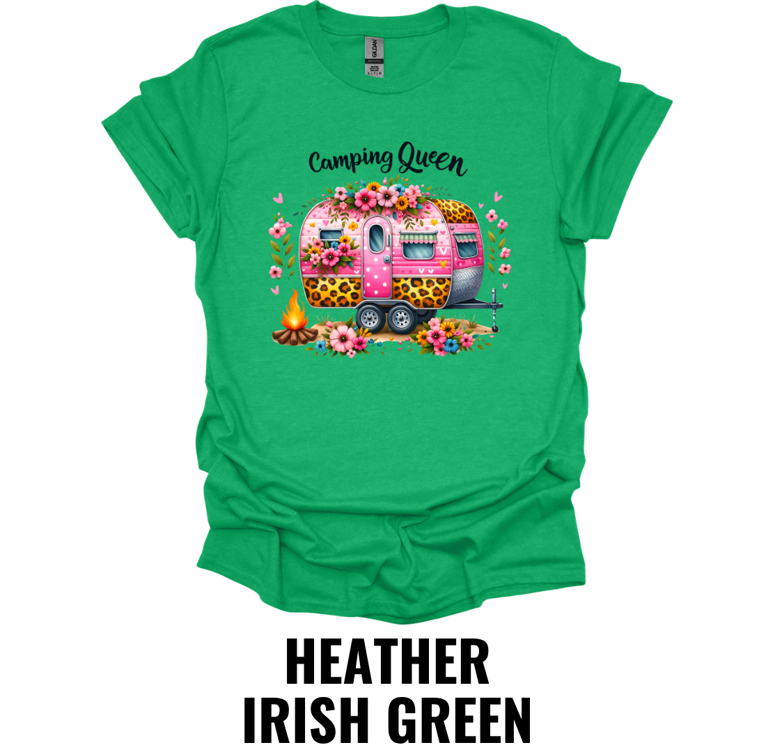 Camping Queen T-Shirt – Floral Retro Camper Tee