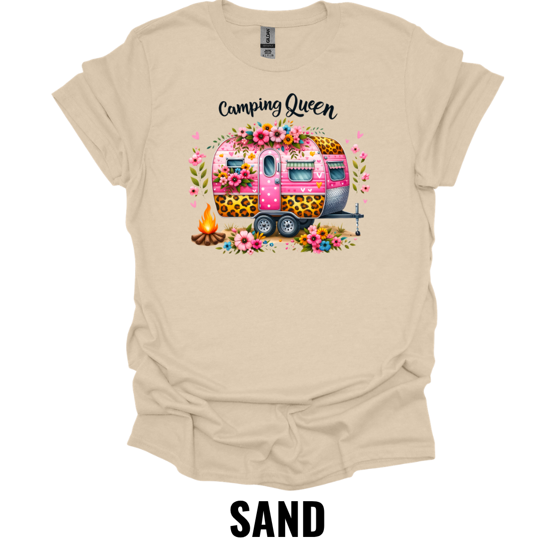 Camping Queen T-Shirt – Floral Retro Camper Tee