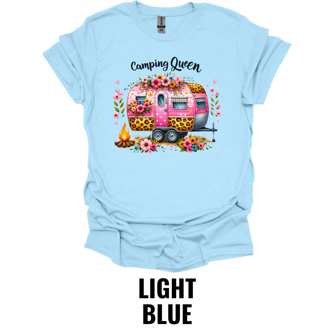 Camping Queen T-Shirt – Floral Retro Camper Tee